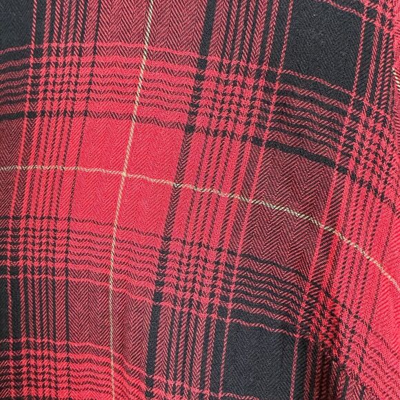 J. Jill Plaid Flannel Long Sleeve Size XS Red Black Tunic Length Button Up Shirt - Picture 5 of 9